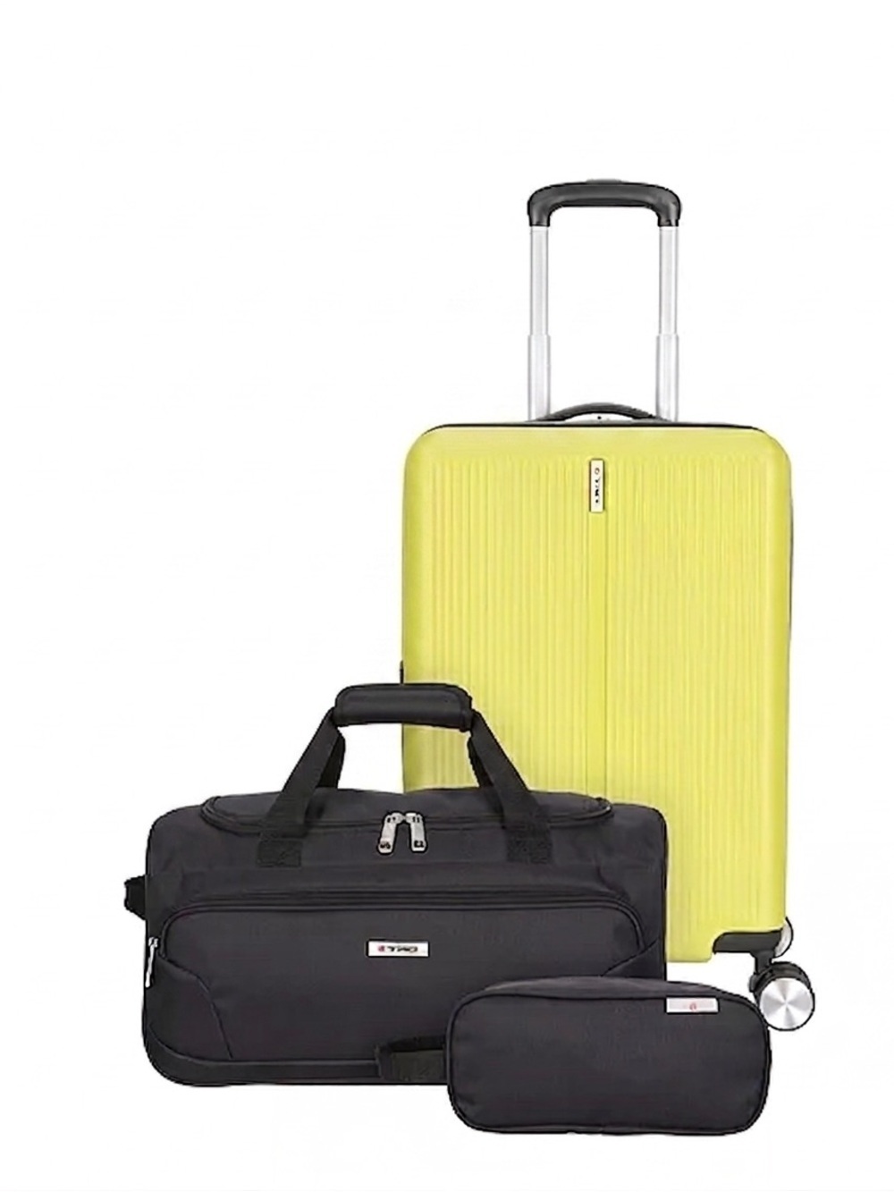 Tag Cityscape 3-Piece Luggage Set Hardshell Carry-On Black Duffel and Toiletry